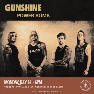 Show flyer, gunshine, power bomb, Pensacola FL, Jul 14, 2025