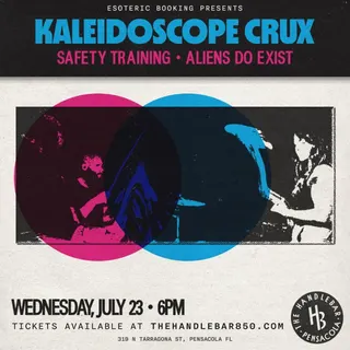 Show flyer, kaleidoscope crux, safety training +1, Pensacola FL, Jul 23, 2025