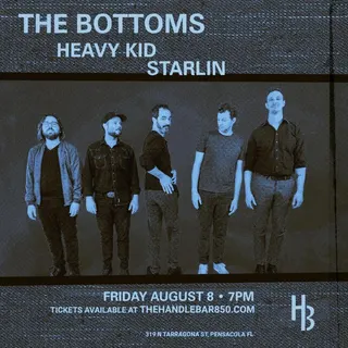 Show flyer, the bottoms, heavy kid +1, Pensacola FL, Aug 8, 2025
