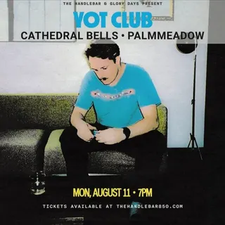 Show flyer, yot club, cathedral bells +1, Pensacola FL, Aug 11, 2025