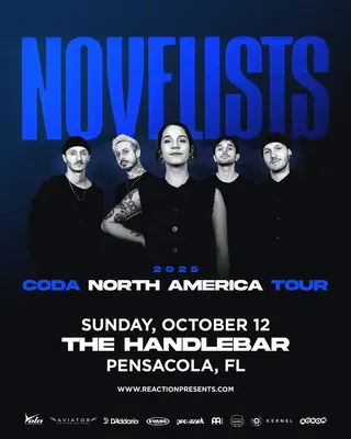 Show flyer, novelists, Pensacola FL, Oct 9, 2025