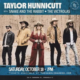 Show flyer, taylor hunnicutt, snake and the rabbit +1, Pensacola FL, Oct 18, 2025