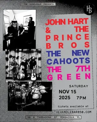 Show flyer, john hart, the new cahoots +1, Pensacola FL, Nov 15, 2025