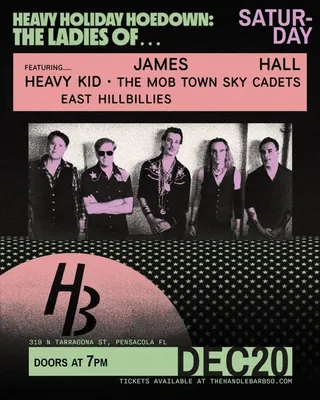 Show flyer, james hall, heavy kid +2, Pensacola FL, Dec 20, 2025