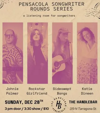 Show flyer, johnie palmer, rockstar girlfriend +2, Pensacola FL, Dec 28, 2025