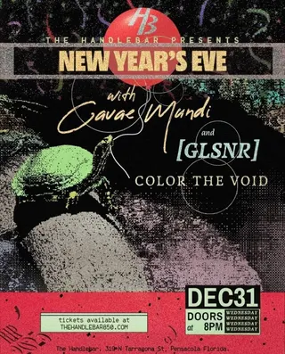 Show flyer, cavae mundi, glsnr +1, Pensacola FL, Dec 31, 2025