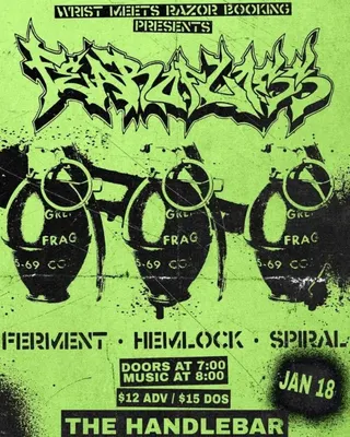 Show flyer, ferment, hemlock +1, Pensacola FL, Jan 18, 2026
