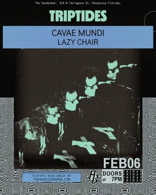 Show flyer, triptides, cavae mundi +1, Pensacola FL, Feb 6, 2026