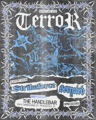 Show flyer, terror, Pensacola FL, Mar 3, 2026