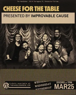 Show flyer, cheese for the table, Pensacola FL, Mar 25, 2026