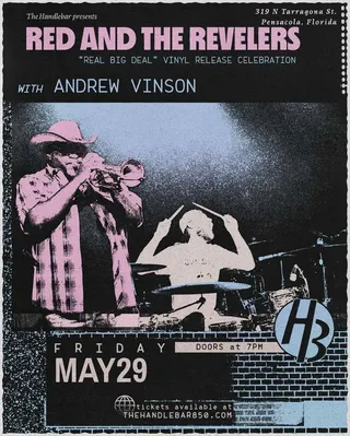 Show flyer, andrew vinson, Pensacola FL, May 29, 2026