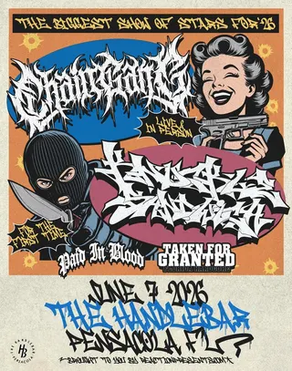 Show flyer, chain gang, knuckle sandwich +2, Pensacola FL, Jun 7, 2026