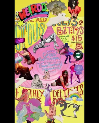 Show flyer, weirdo circus, Pensacola FL, Jul 3, 2026