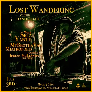 Show flyer, lost wandering, Pensacola FL, Jul 3, 2026