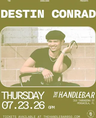 Show flyer, destin conrad, Pensacola FL, Jul 23, 2026