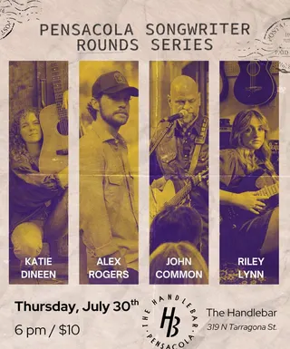 Show flyer, katie dineen, alex rogers +2, Pensacola FL, Jul 30, 2026