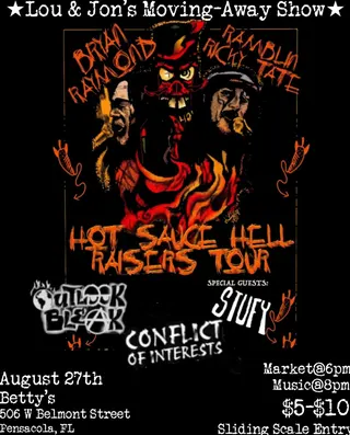 Show flyer, betty's, Pensacola FL, Aug 27, 2026