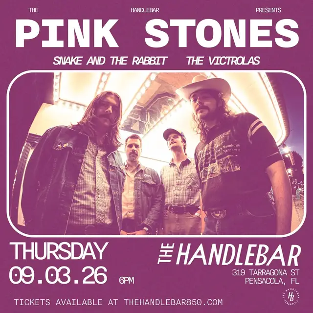 Show flyer, the pink stones, snake and the rabbit +1, Pensacola FL, Sep 3, 2026