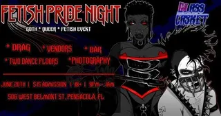 Show flyer, fetish pride night, Pensacola FL, Jun 20, 2026