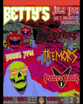 Show flyer, wynter, tremors +1, Pensacola FL, Jul 16, 2026